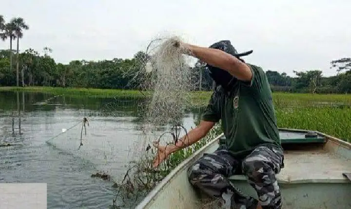 Operação da Naturatins no Bico do Papagaio contra pesca ilegal apreende 3,6 mil metros de redes