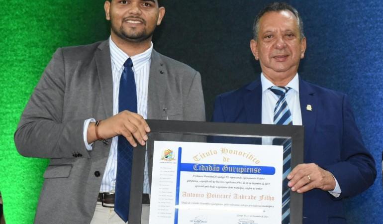 Andrade recebe título de Cidadão Gurupiense e destaca trabalho em prol do município